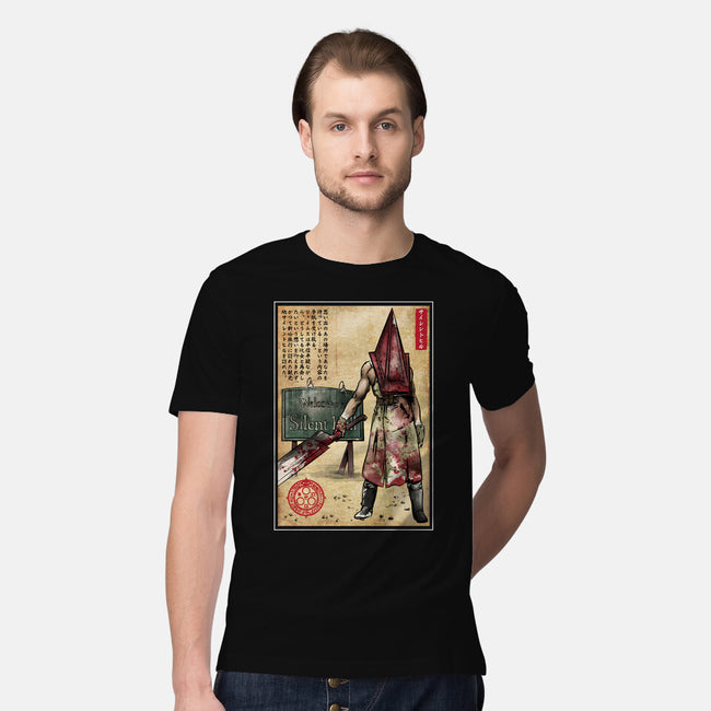 Pyramid Head Woodblock-Mens-Premium-Tee-DrMonekers