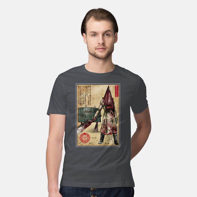 Pyramid Head Woodblock-Mens-Premium-Tee-DrMonekers