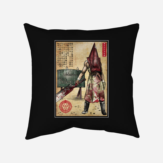 Pyramid Head Woodblock-None-Removable Cover w Insert-Throw Pillow-DrMonekers