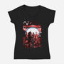 Neo-Tokyo Blues-Womens-V-Neck-Tee-Arinesart