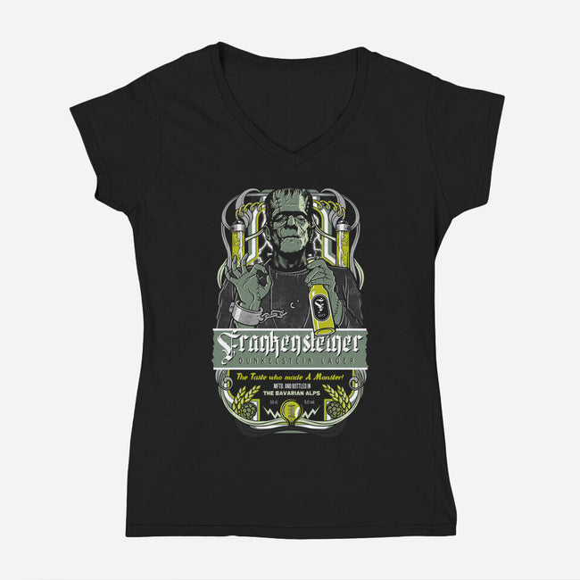 Frankensteiner-Womens-V-Neck-Tee-Arinesart