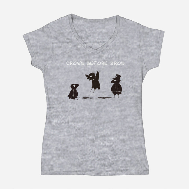 Crows Before Bros-Womens-V-Neck-Tee-Mattania