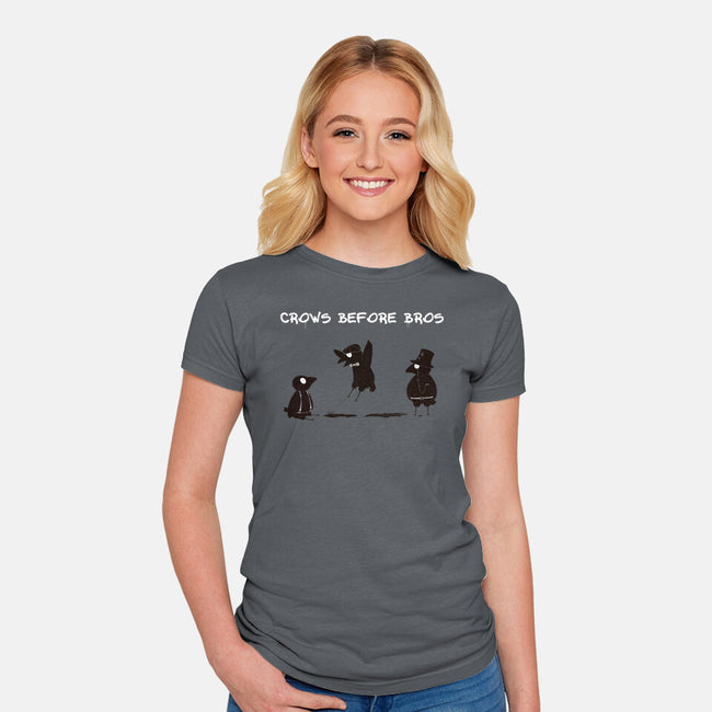 Crows Before Bros-Womens-Fitted-Tee-Mattania