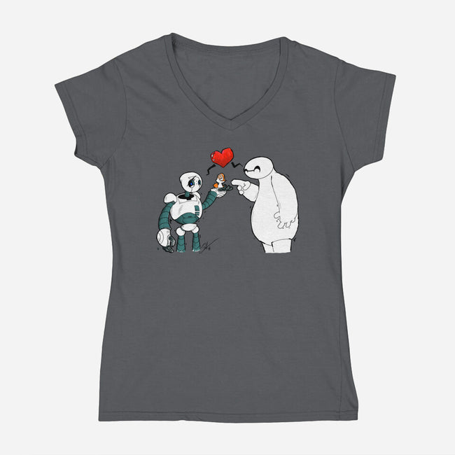 Wild Hero 6-Womens-V-Neck-Tee-PGDesigns