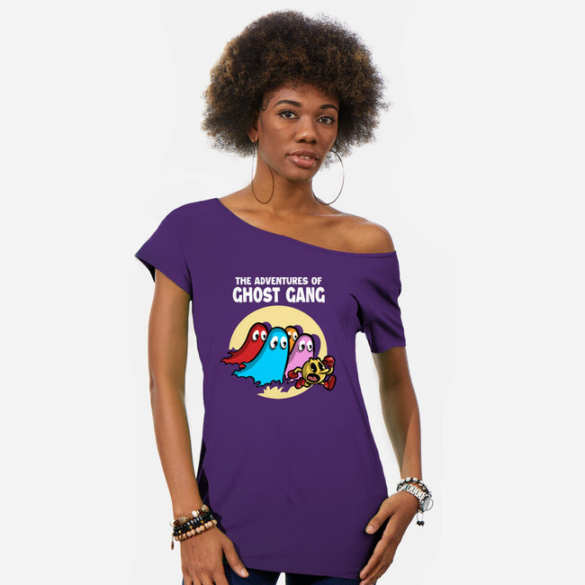 The Adventures Of Ghost Gang-Womens-Off Shoulder-Tee-zascanauta