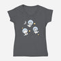 Astro Cats-Womens-V-Neck-Tee-MaxoArt