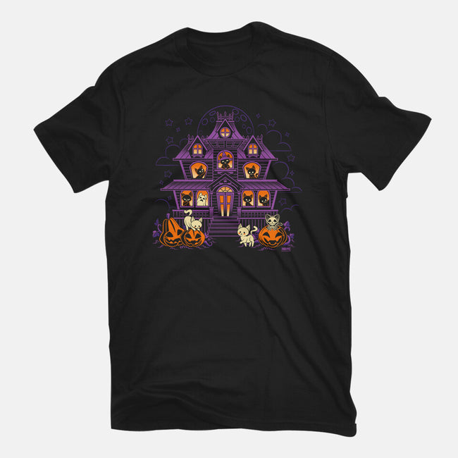 Pumpkin Haunted House-Womens-Fitted-Tee-worlddominationforcats