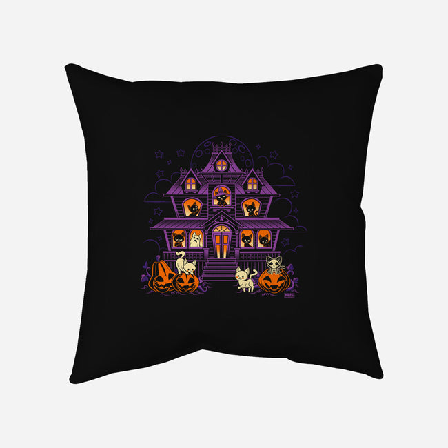 Pumpkin Haunted House-None-Removable Cover w Insert-Throw Pillow-worlddominationforcats