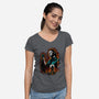 Attack Of Myers-Womens-V-Neck-Tee-hypertwenty