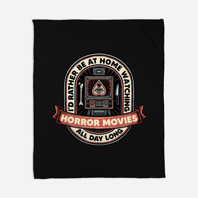 Horror Movies All Day-None-Fleece-Blanket-glitchygorilla