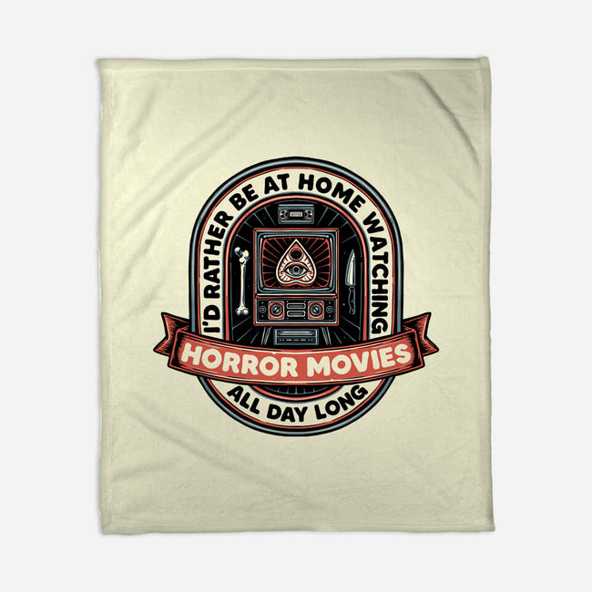 Horror Movies All Day-None-Fleece-Blanket-glitchygorilla