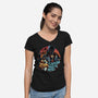 Flightless Mastermind-Womens-V-Neck-Tee-glitchygorilla