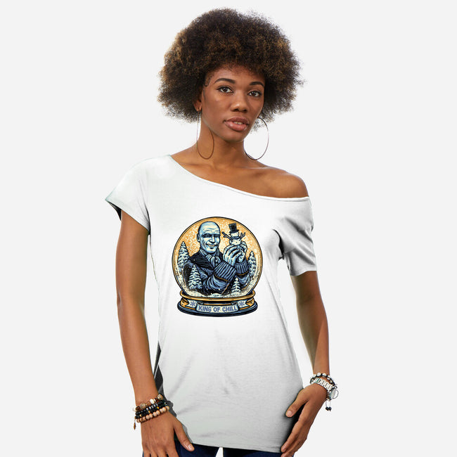 King Of Chill-Womens-Off Shoulder-Tee-glitchygorilla