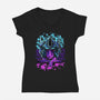 Neon Autoleader-Womens-V-Neck-Tee-nickzzarto