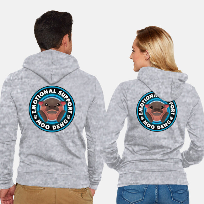 Emotional Support Hippo-Unisex-Zip-Up-Sweatshirt-Whimsical Thinker