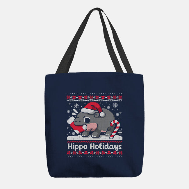 Hippo Holidays-None-Basic Tote-Bag-NemiMakeit