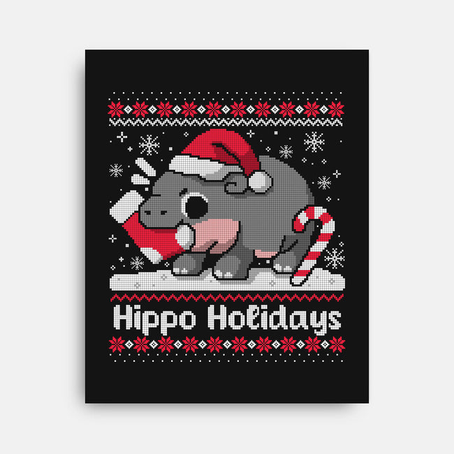 Hippo Holidays-None-Stretched-Canvas-NemiMakeit