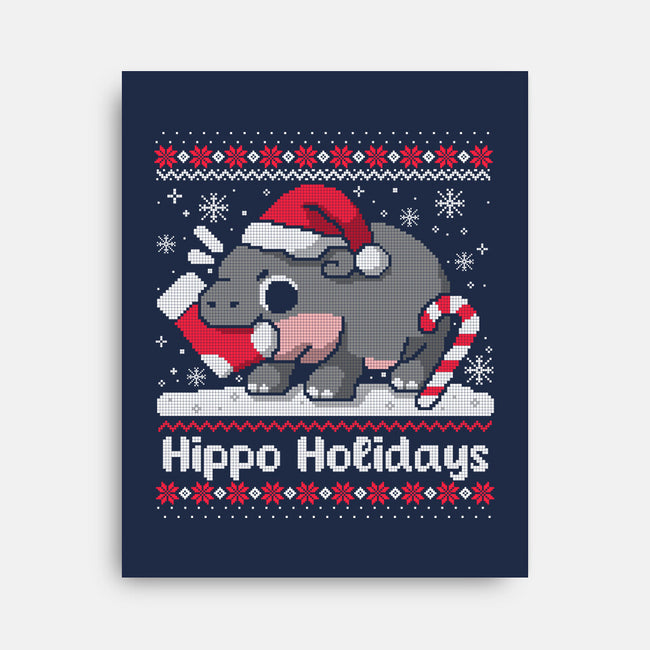 Hippo Holidays-None-Stretched-Canvas-NemiMakeit