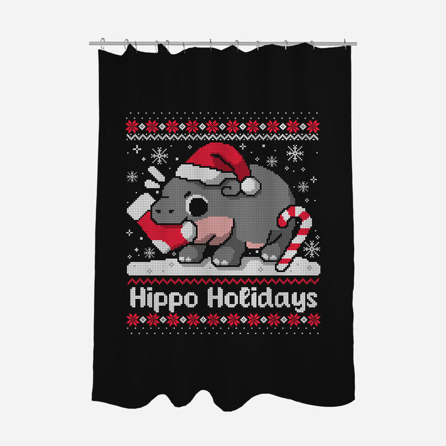 Hippo Holidays-None-Polyester-Shower Curtain-NemiMakeit