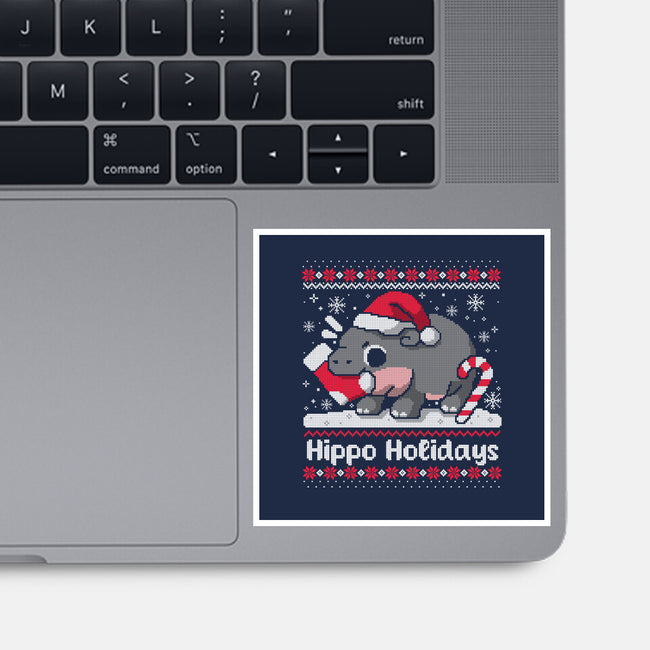 Hippo Holidays-None-Glossy-Sticker-NemiMakeit