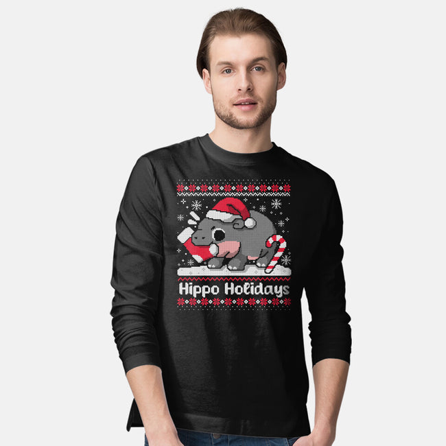 Hippo Holidays-Mens-Long Sleeved-Tee-NemiMakeit