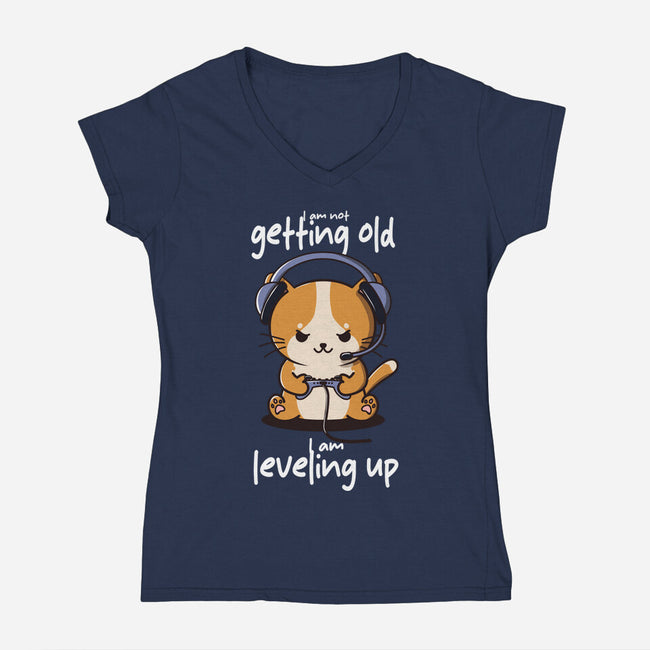 I Am Leveling Up-Womens-V-Neck-Tee-fanfabio