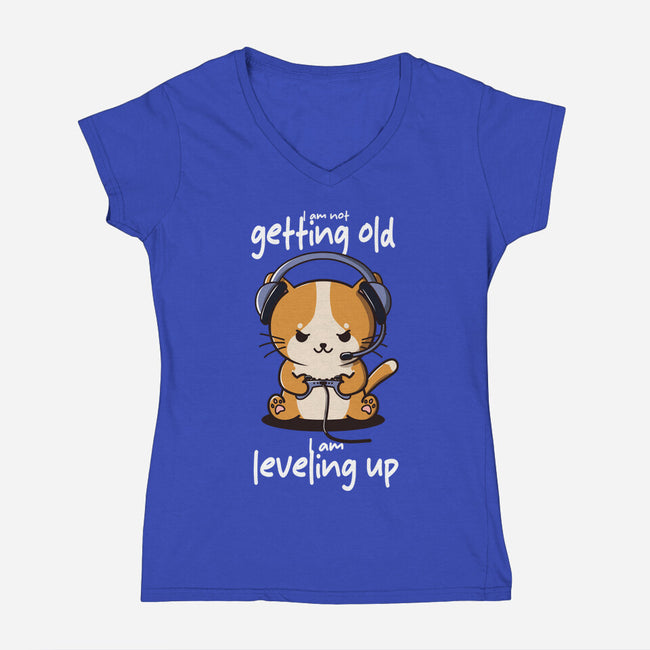 I Am Leveling Up-Womens-V-Neck-Tee-fanfabio