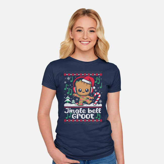 Jingle Bell Groot-Womens-Fitted-Tee-NemiMakeit