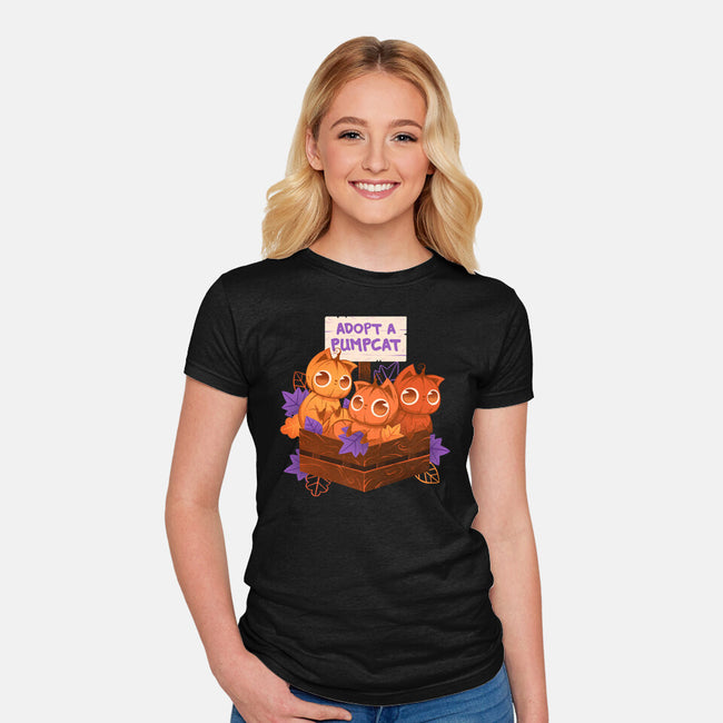 Adopt A Pumpcat-Womens-Fitted-Tee-ricolaa