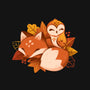 Fox And Owl Autumn-None-Fleece-Blanket-ricolaa