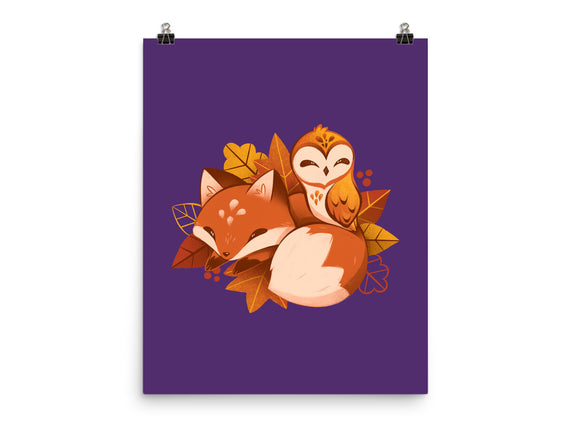 Fox And Owl Autumn