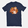 Fox And Owl Autumn-Womens-Fitted-Tee-ricolaa