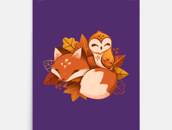 Fox And Owl Autumn