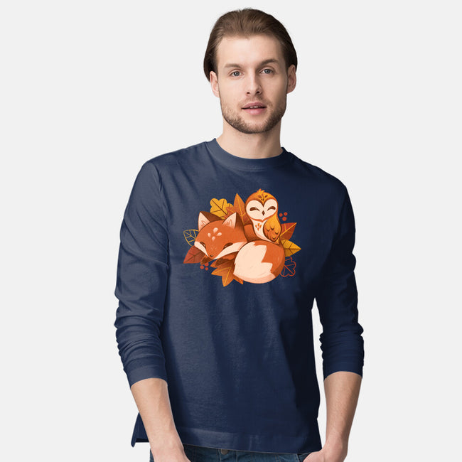 Fox And Owl Autumn-Mens-Long Sleeved-Tee-ricolaa