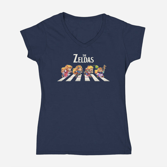 The Zeldas-Womens-V-Neck-Tee-2DFeer