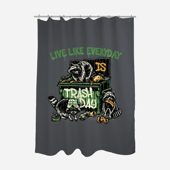 Trash Day-None-Polyester-Shower Curtain-glitchygorilla