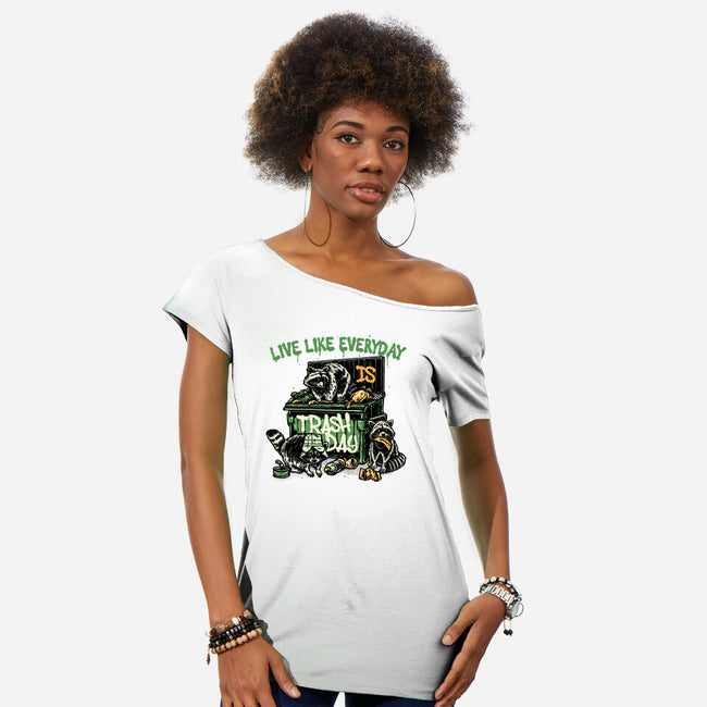 Trash Day-Womens-Off Shoulder-Tee-glitchygorilla