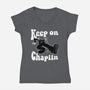 Keep On Chaplin-Womens-V-Neck-Tee-jasesa