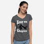 Keep On Chaplin-Womens-V-Neck-Tee-jasesa