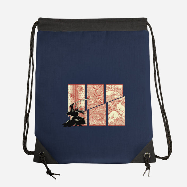 Japanese Samurai Kanagawa Wave-None-Drawstring-Bag-tobefonseca