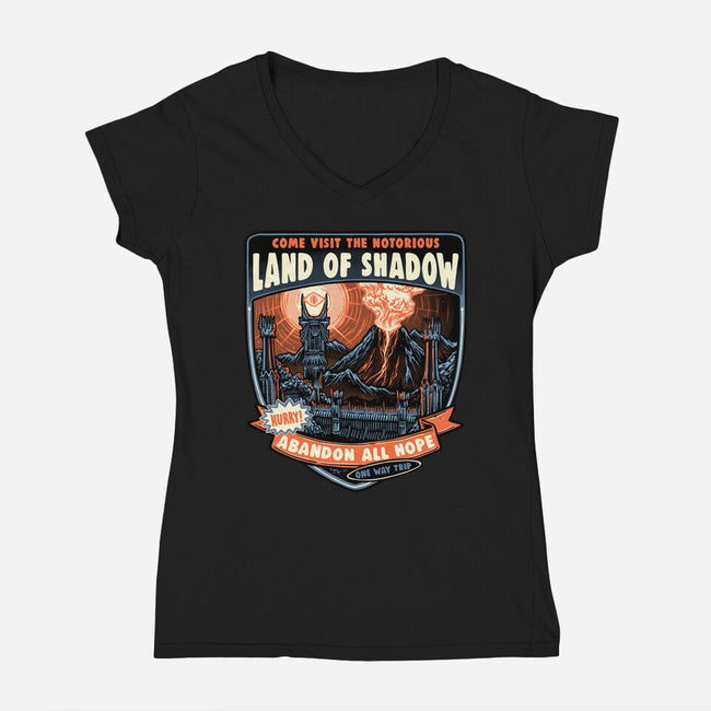 Land Of Shadow-Womens-V-Neck-Tee-glitchygorilla