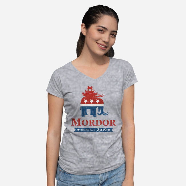 Fantasy Elections-Womens-V-Neck-Tee-Cattoc_C