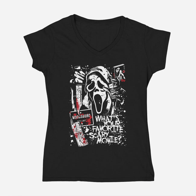 Favorite Scary Movie-Womens-V-Neck-Tee-Arinesart