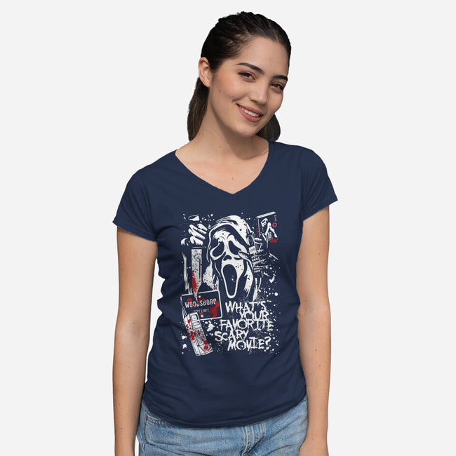 Favorite Scary Movie-Womens-V-Neck-Tee-Arinesart