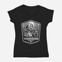 Woodsboro Badge-Womens-V-Neck-Tee-CarloJ1956