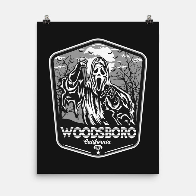 Woodsboro Badge-None-Matte-Poster-CarloJ1956