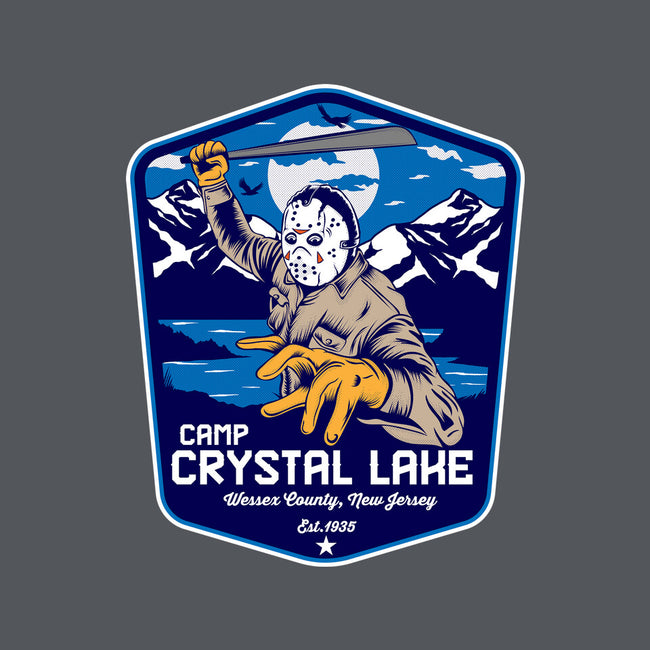 Camp Crystal Lake Badge-Womens-V-Neck-Tee-CarloJ1956