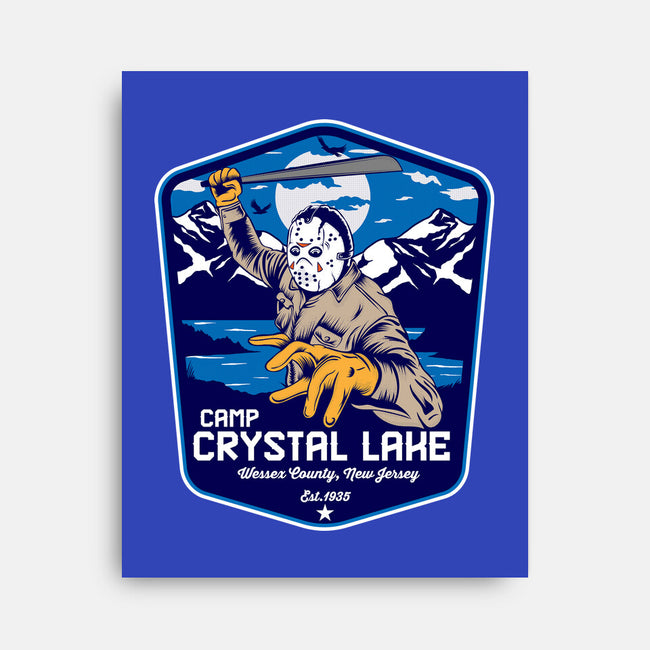 Camp Crystal Lake Badge-None-Stretched-Canvas-CarloJ1956