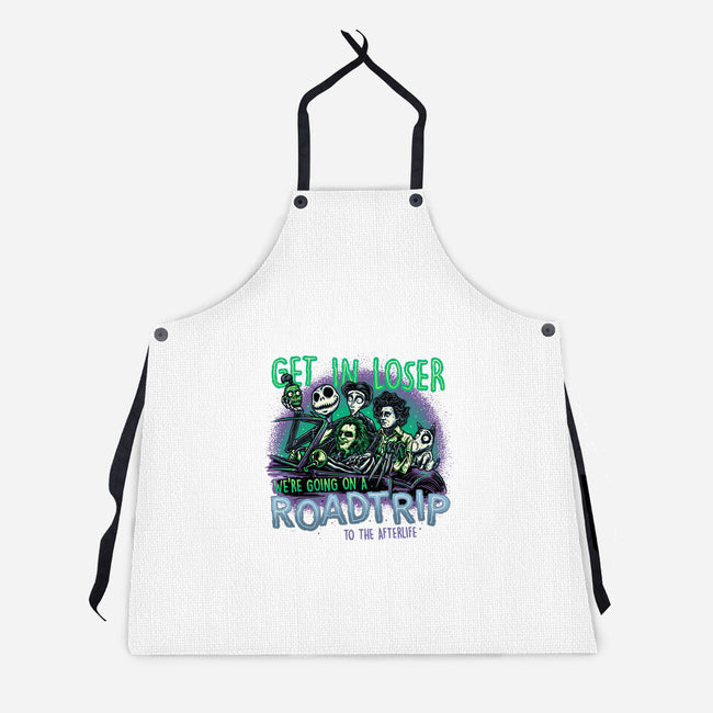 Road Trip To The Afterlife-Unisex-Kitchen-Apron-glitchygorilla