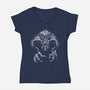 Demon Behind The Shadows-Womens-V-Neck-Tee-DrMonekers